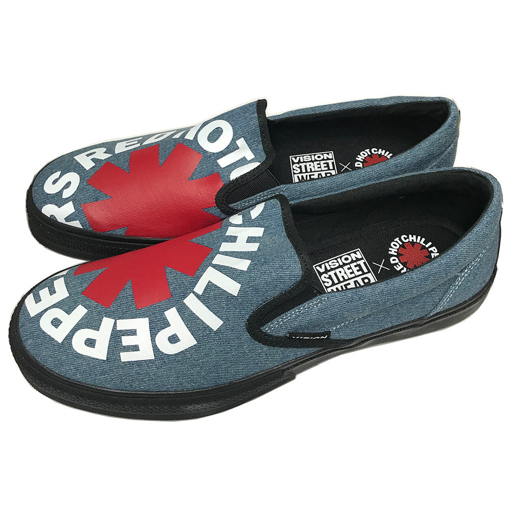 RED HOT CHILI PEPPERS - (来日 35周年 ) - CANVAS SLIP-ON RHCP DENIM / VISION STREET WEAR(ブランド)